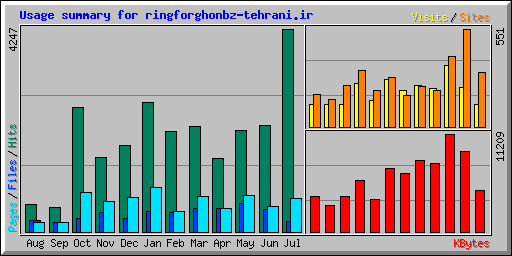 Usage summary for ringforghonbz-tehrani.ir